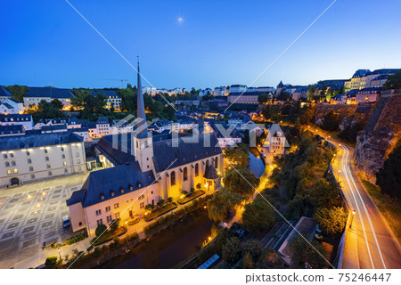 The superb view of the Grund, Luxembourg The superb view of the Grund, Luxembourg 75246447
