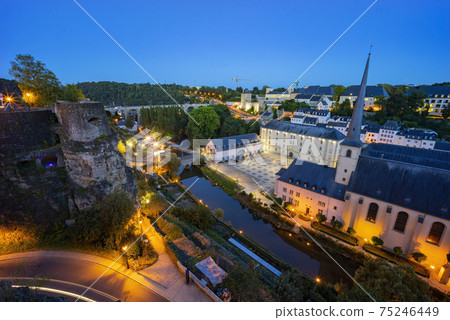 The superb view of the Grund, Luxembourg The superb view of the Grund, Luxembourg 75246449