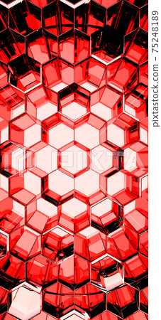 通過3D渲染的智能手機的六面體3D模式 75248189