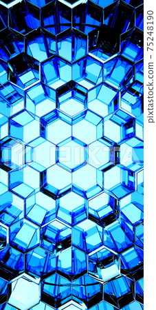 通過3D渲染的智能手機的六面體3D模式 75248190