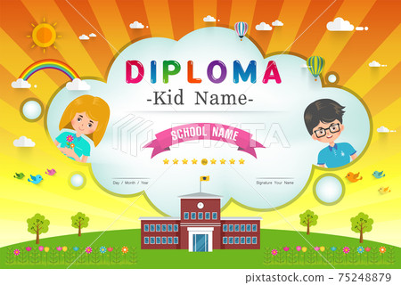Certificate kids diploma vector 75248879