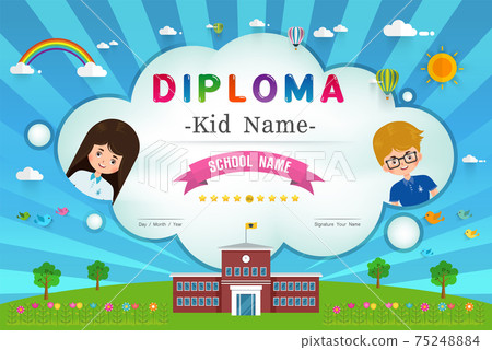 Certificate kids diploma vector Certificate kids diploma vector 75248884