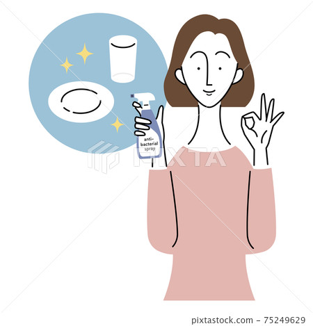 Woman keeping dishes clean Woman keeping dishes clean 75249629