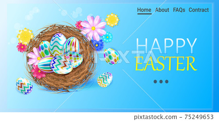 happy easter holiday celebration sale banner... - Stock Illustration ...