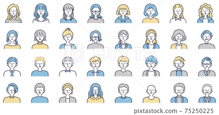 微笑男女套裝簡單圖 75250225