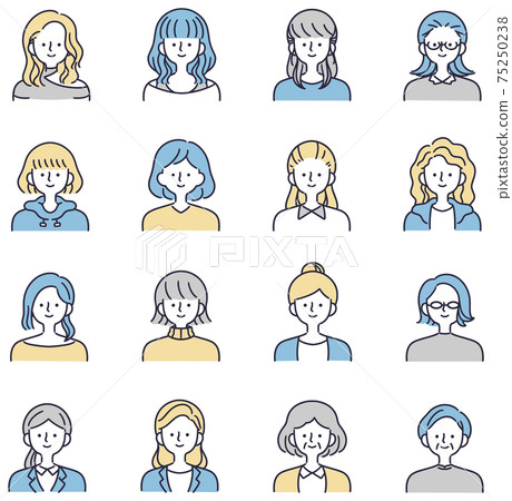 微笑的女人設置簡單的例子 75250238