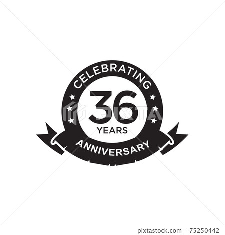 Celebrating 36th year anniversary logo design template 75250442