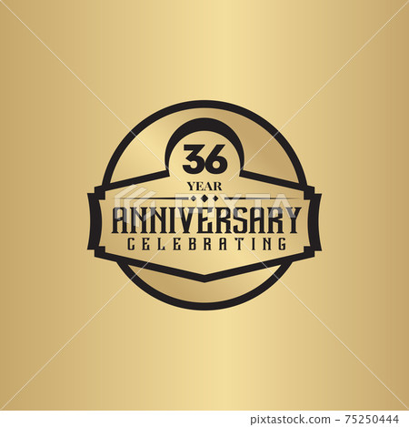 Celebrating 36th year anniversary logo design template 75250444