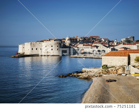 dubrovnik old town view and coast in croatia 75251181