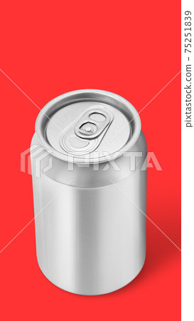 Metal Aluminum Beverage Drink Can. Ready For Your Design.3d rendering illustration. added copy space for text. 75251839