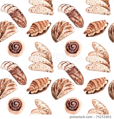 Bakery composition watercolor 75255803