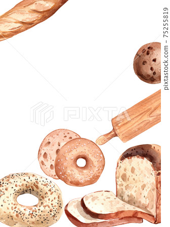 Bakery composition watercolor 75255819