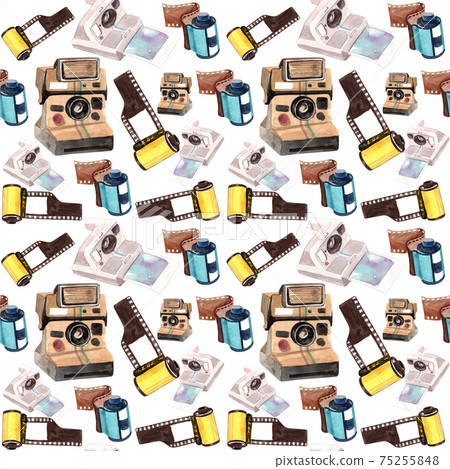 Photography pattern watercolor Photography pattern watercolor 75255848