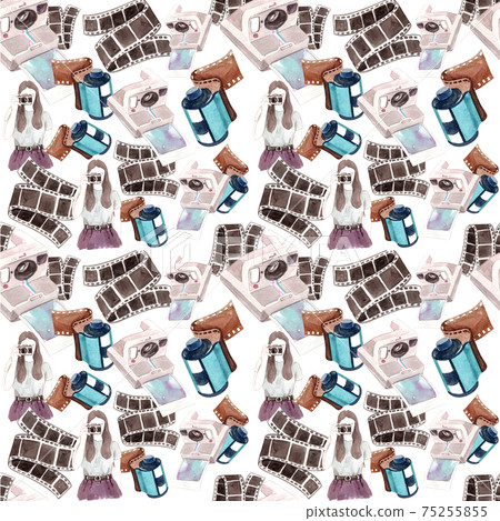 Photography pattern watercolor Photography pattern watercolor 75255855