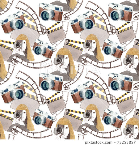 Photography pattern watercolor 75255857