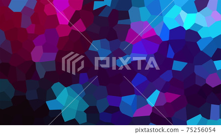 Multicolor mosaic of various shapes, 3d rendering. Computer generated abstract blink background. 75256054