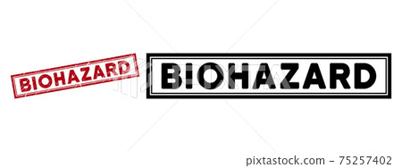 Grunge Biohazard Rectangle Frame Seal Grunge Biohazard Rectangle Frame Seal 75257402