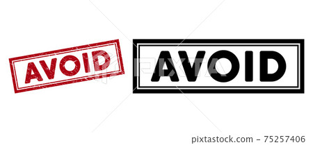 Scratched Avoid Rectangle Frame Stamp 75257406