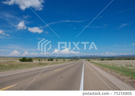 Road from Santa Rosa to Santa Fe in New Mexico, USA. August 5, 2007. 75258808