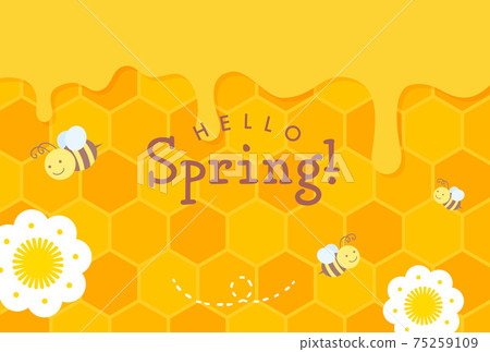 蜜蜂和蜂蜜的背景材料 蜜蜂和蜂蜜的背景材料 75259109