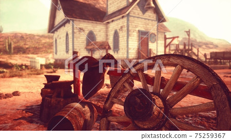 old American wild western style town 75259367