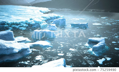 small icebergs and ice floes in the sea near iceland small icebergs and ice floes in the sea near iceland 75259490