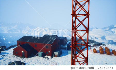 science station in Antarctica at summer science station in Antarctica at summer 75259873