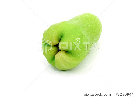 Fruit rose apples green on white background. 75259944