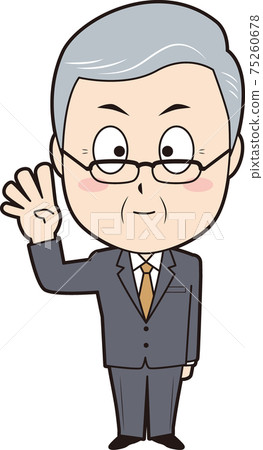 Senior male businessman to count ④ Senior male businessman to count ④ 75260678
