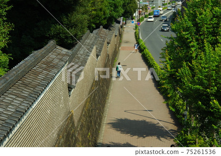 Aiozaka in Ochanomizu, Bunkyo-ku, Tokyo and the wall of Yushima Seido Aiozaka in Ochanomizu, Bunkyo-ku, Tokyo and the wall of Yushima Seido 75261536