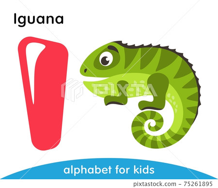 Pink letter I and green Iguana. English... - Stock Illustration [75261895]  - PIXTA