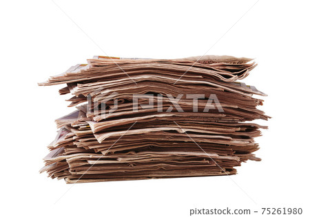 stack of old papers isolated on white background 75261980