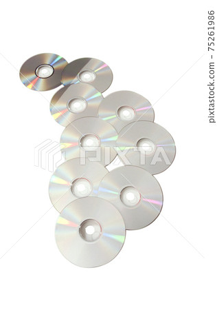 Old CDs isolated on a white background 75261986