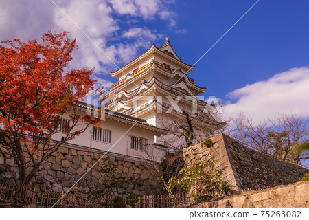廣島縣福山市的福山城樓和深秋的秋葉 廣島縣福山市的福山城樓和深秋的秋葉 75263082