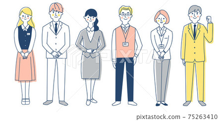 Business person 6 men and women whole body set 75263410