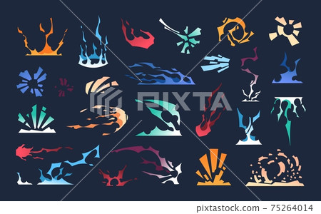 Power effects. Cartoon flashes from explosions... - Stock Illustration  [75264014] - PIXTA