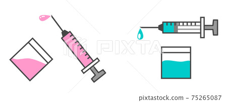 Illustration of medicine and syringe 75265087