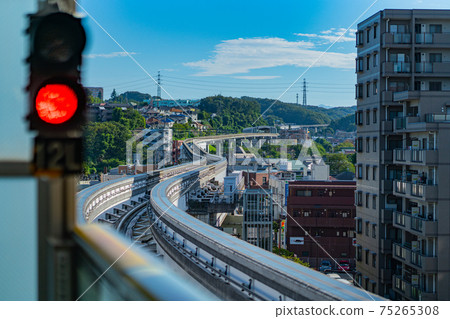 Tama Monorail Tama City Monorail Transportation Manganji Station Vehicle Home Morning Noon Bright 75265308
