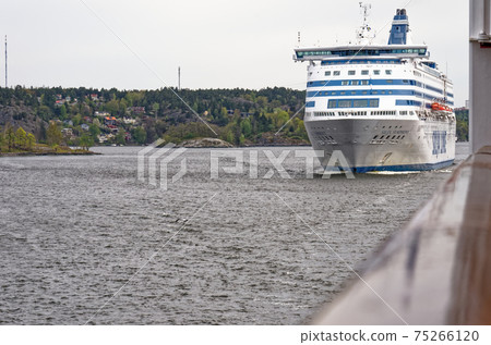 MS Silja Symphony cruiseferry Sail away in Stockholm Archipelago MS Silja Symphony cruiseferry Sail away in Stockholm Archipelago 75266120