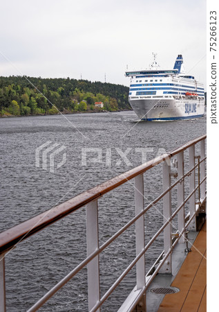 MS Silja Symphony cruiseferry Sail away in Stockholm Archipelago MS Silja Symphony cruiseferry Sail away in Stockholm Archipelago 75266123
