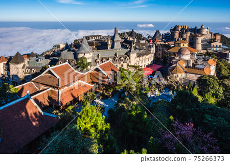 Landscape of Castles from top view at Bana Hills, Da Nang, Vietnam 75266373