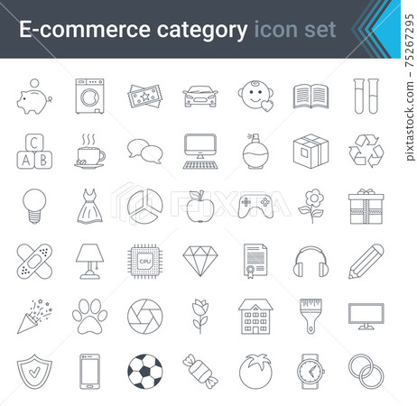 E-commerce and online shopping simple icon set... - Stock Illustration  [75267295] - PIXTA