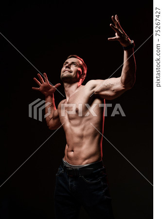 the very muscular handsome sexy guy on black the very muscular handsome sexy guy on black 75267427