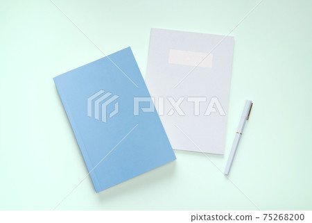 flat lay book and stationery 75268200