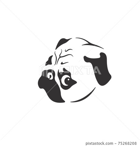Vector of pug dog face design on white background. Easy editable layered vector illustration. Pet. Animals. 75268208