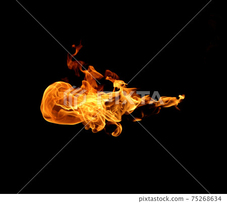 Fire flames abstract on black background Fire flames abstract on black background 75268634