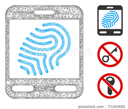 Fingerprint Scanner Polygonal Web Vector Mesh Illustration Fingerprint Scanner Polygonal Web Vector Mesh Illustration 75269489
