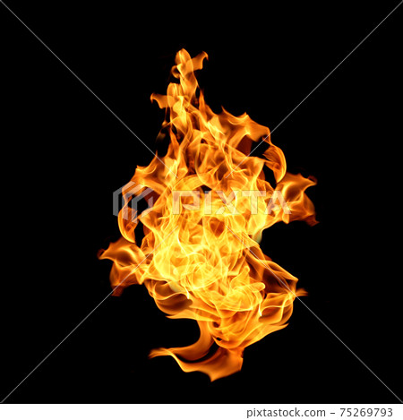 Fire flames isolated on black background Fire flames isolated on black background 75269793