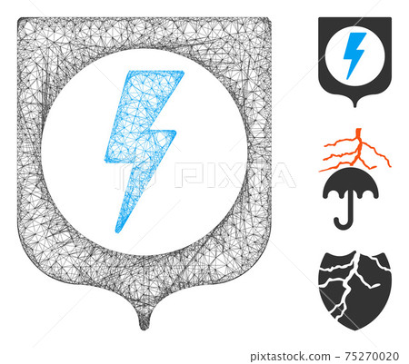 Electric Protection Polygonal Web Vector Mesh Illustration 75270020