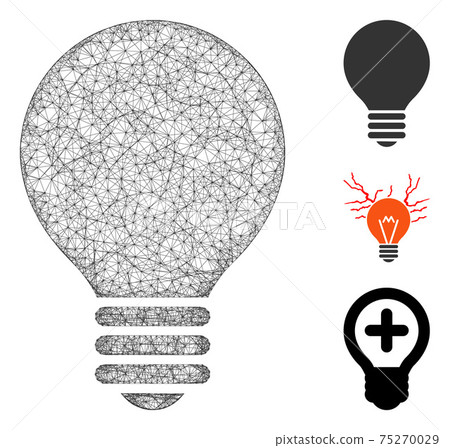 Electric Bulb Polygonal Web Vector Mesh Illustration 75270029